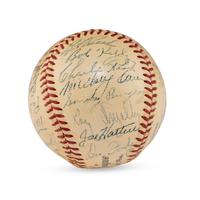 A 1951 Chicago Cubs Team Signed Autograph Baseball Featuring Frank Frisch (PSA Letter of Authenticity),