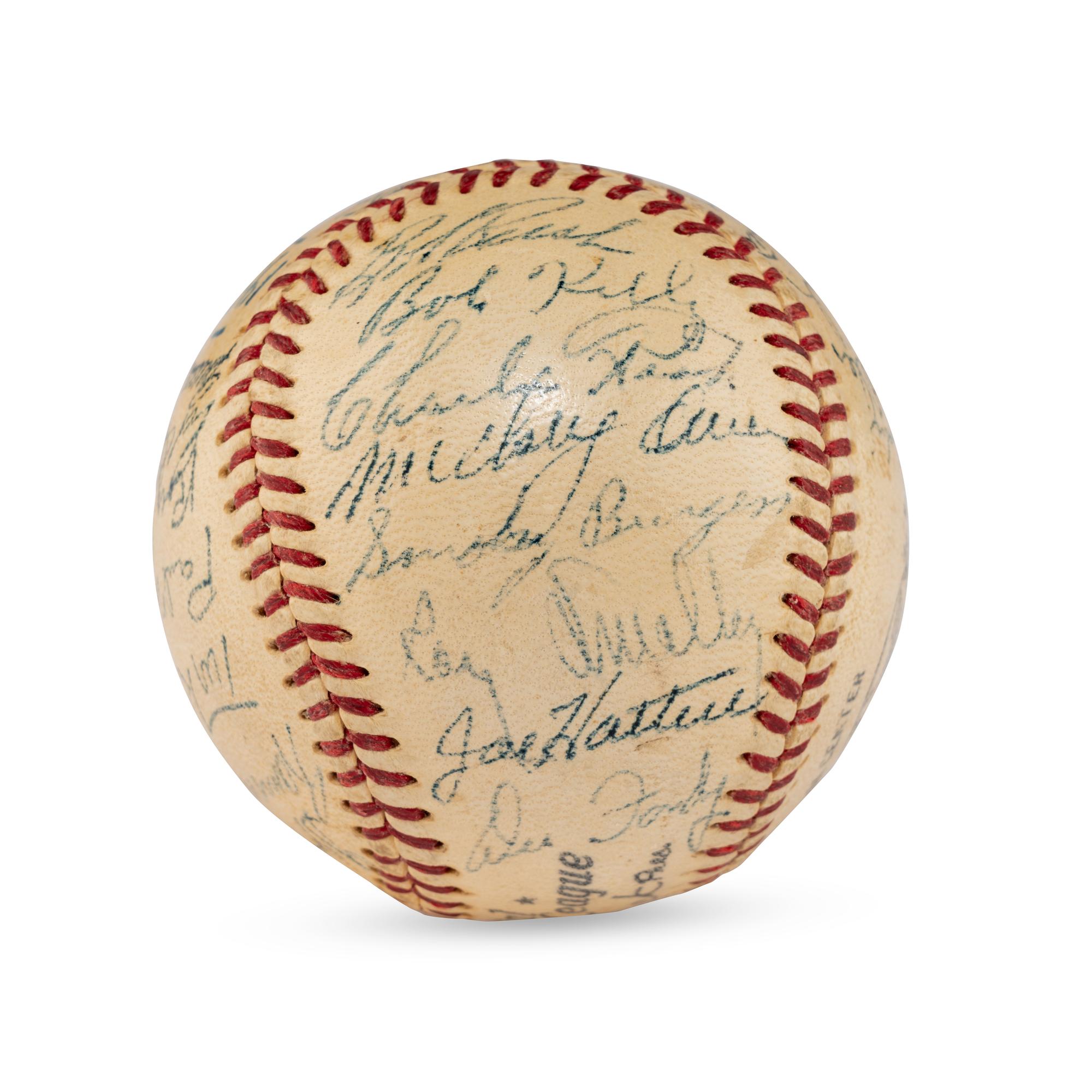 A 1951 Chicago Cubs Team Signed Autograph Baseball Featuring Frank Frisch (PSA Letter of Authenticity),
