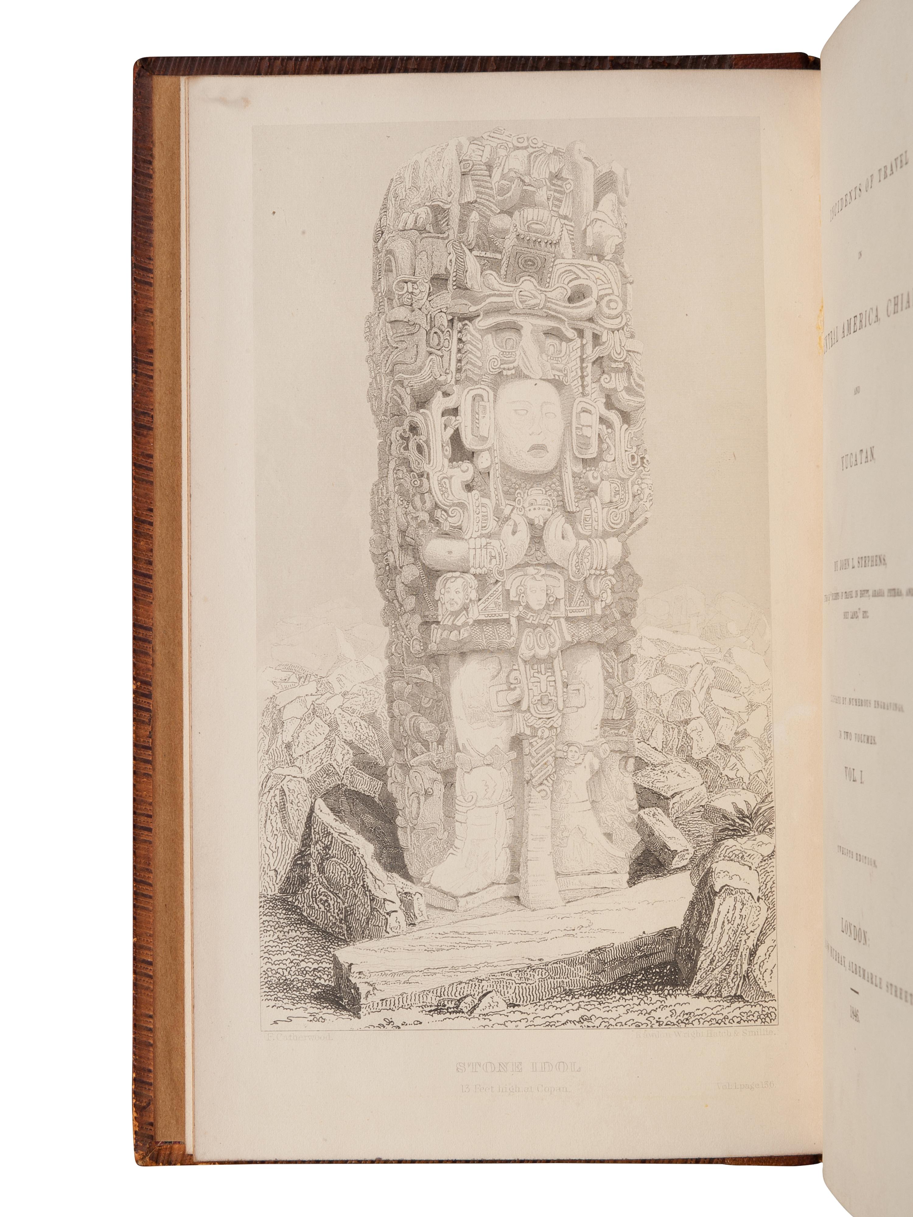 [TRAVEL & EXPLORATION]. STEPHENS, John Lloyd (1805-1852). Incidents of Travel in Central America, Chiapas, and Yucatan . London: John Murray, 1846.