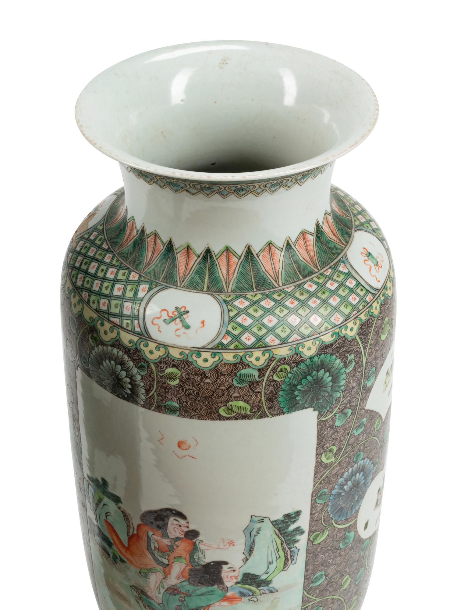 A Pair of Large Chinese Export Porcelain Vases