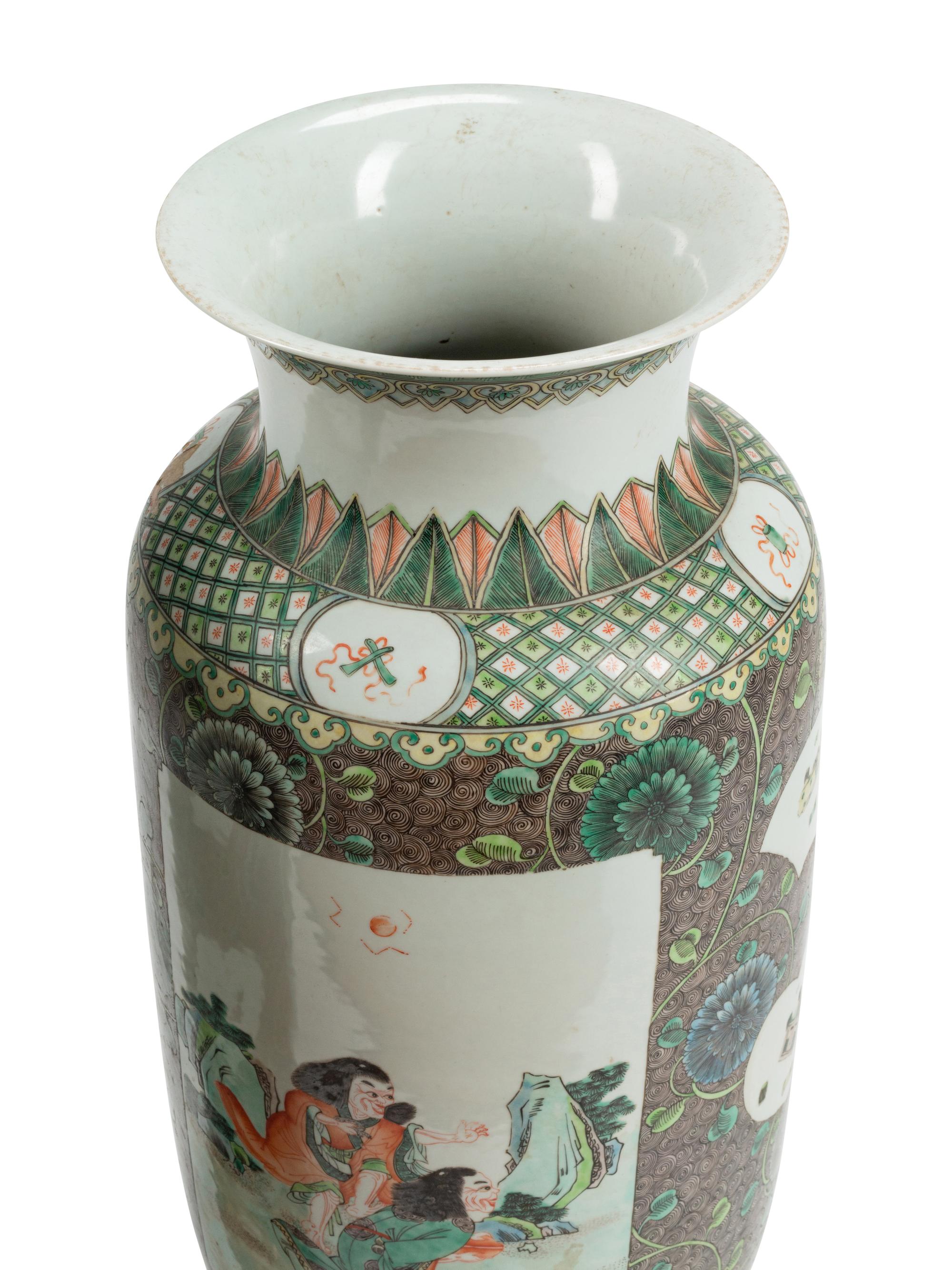 A Pair of Large Chinese Export Porcelain Vases