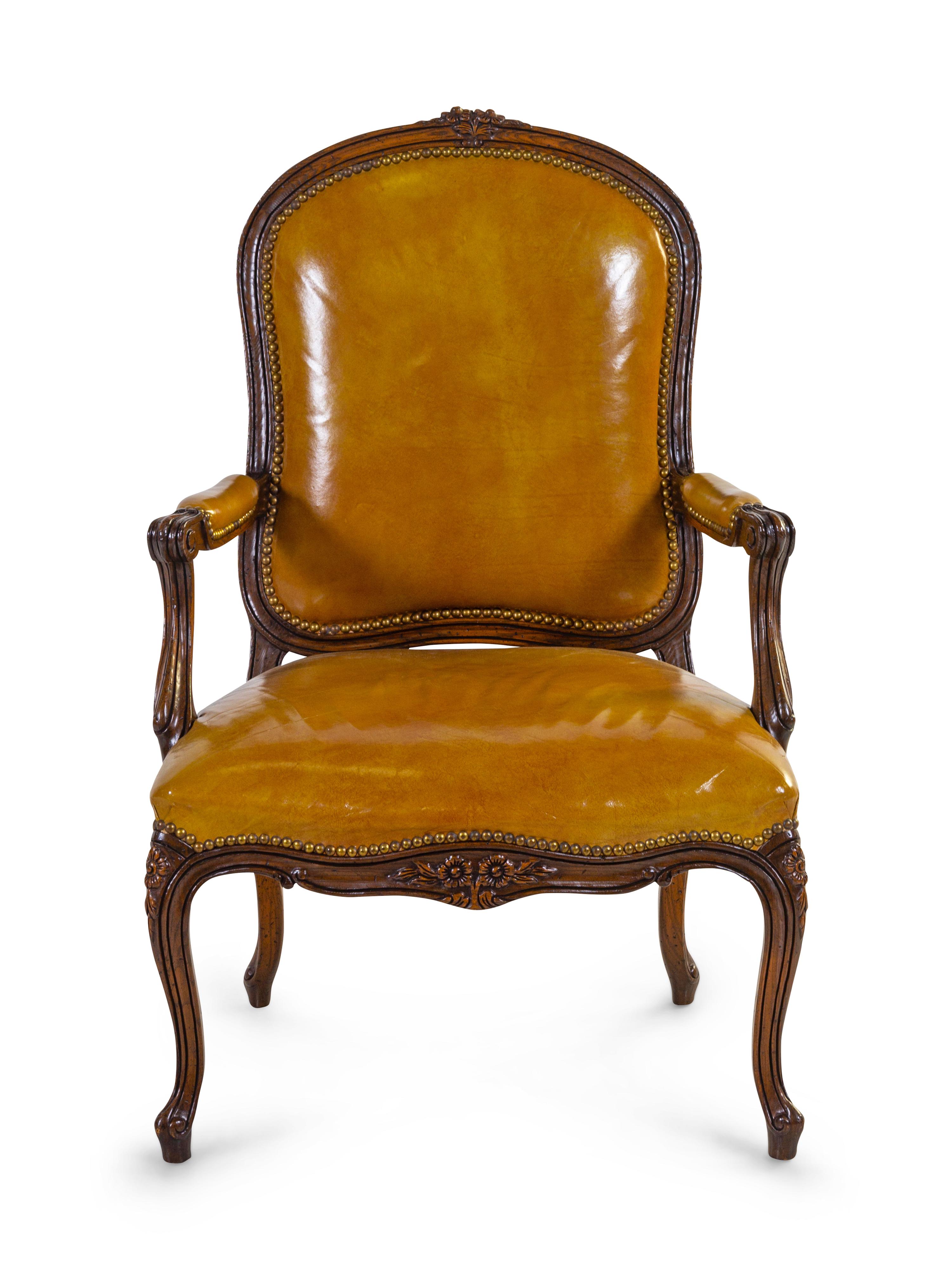 A Louis XVI Style Walnut Fauteuil