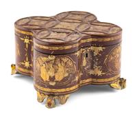 A Chinese Export Lacquer Tea Caddy