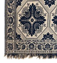 Two Jacquard Woven Cotton and Wool Coverlets