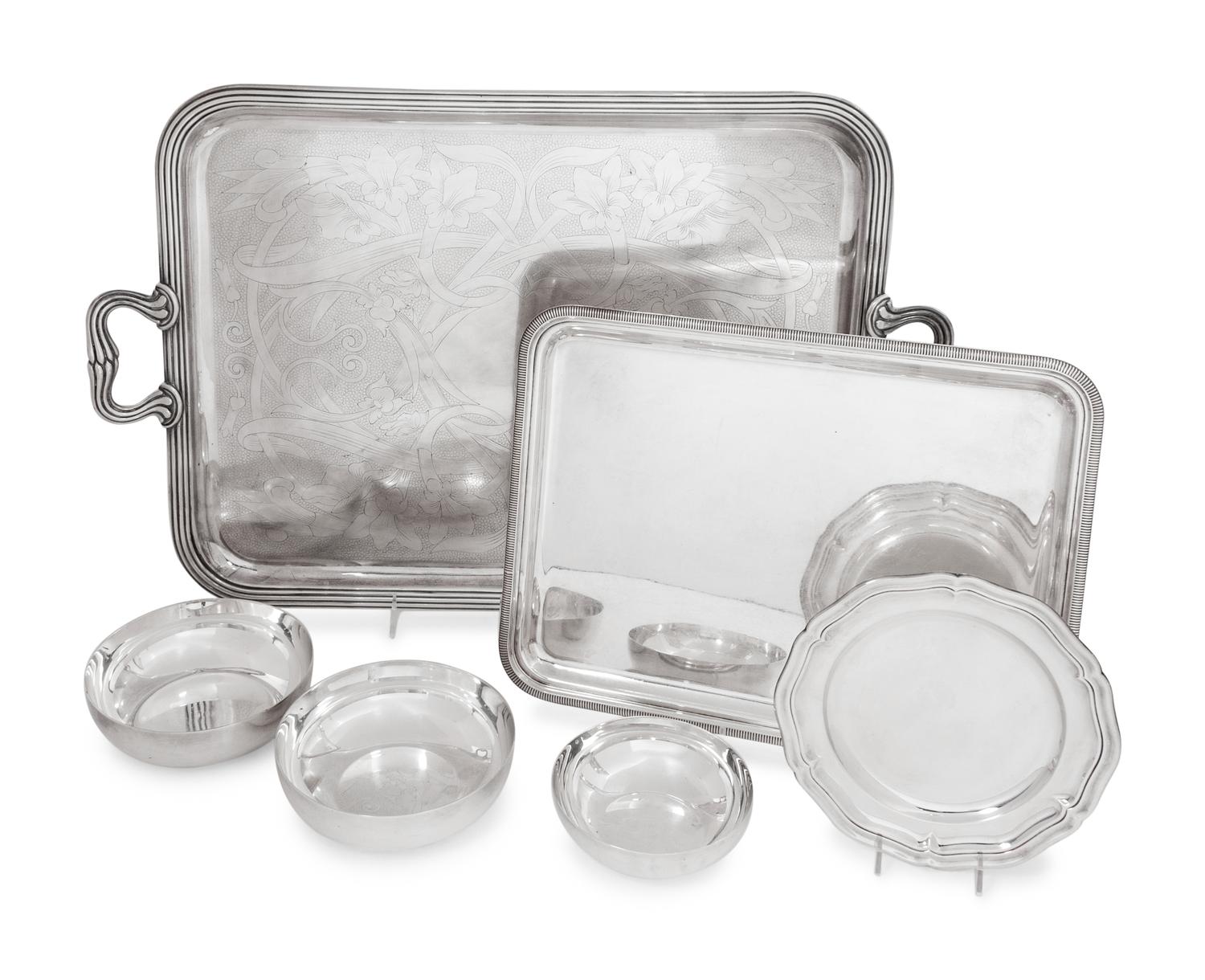 A Group of Six Christofle Silver-Plate Articles