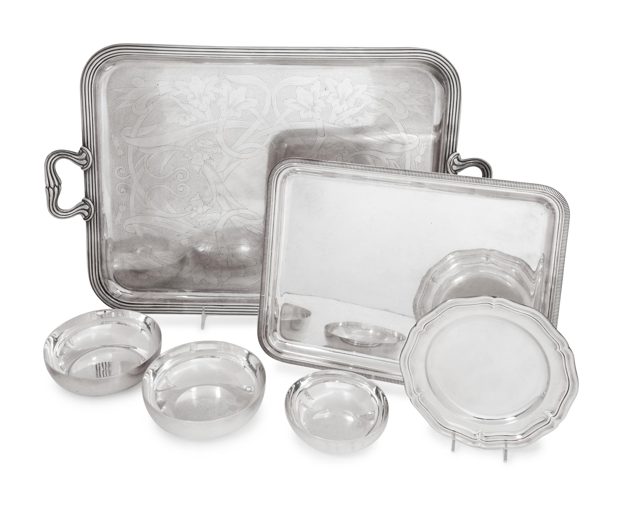 A Group of Six Christofle Silver-Plate Articles
