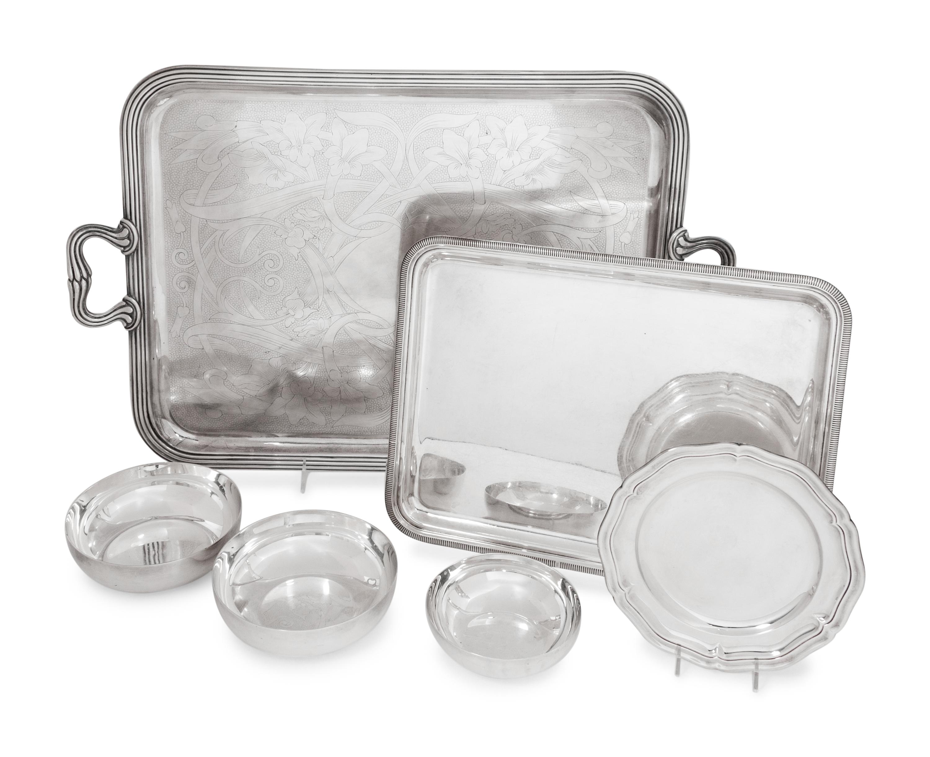 A Group of Six Christofle Silver-Plate Articles
