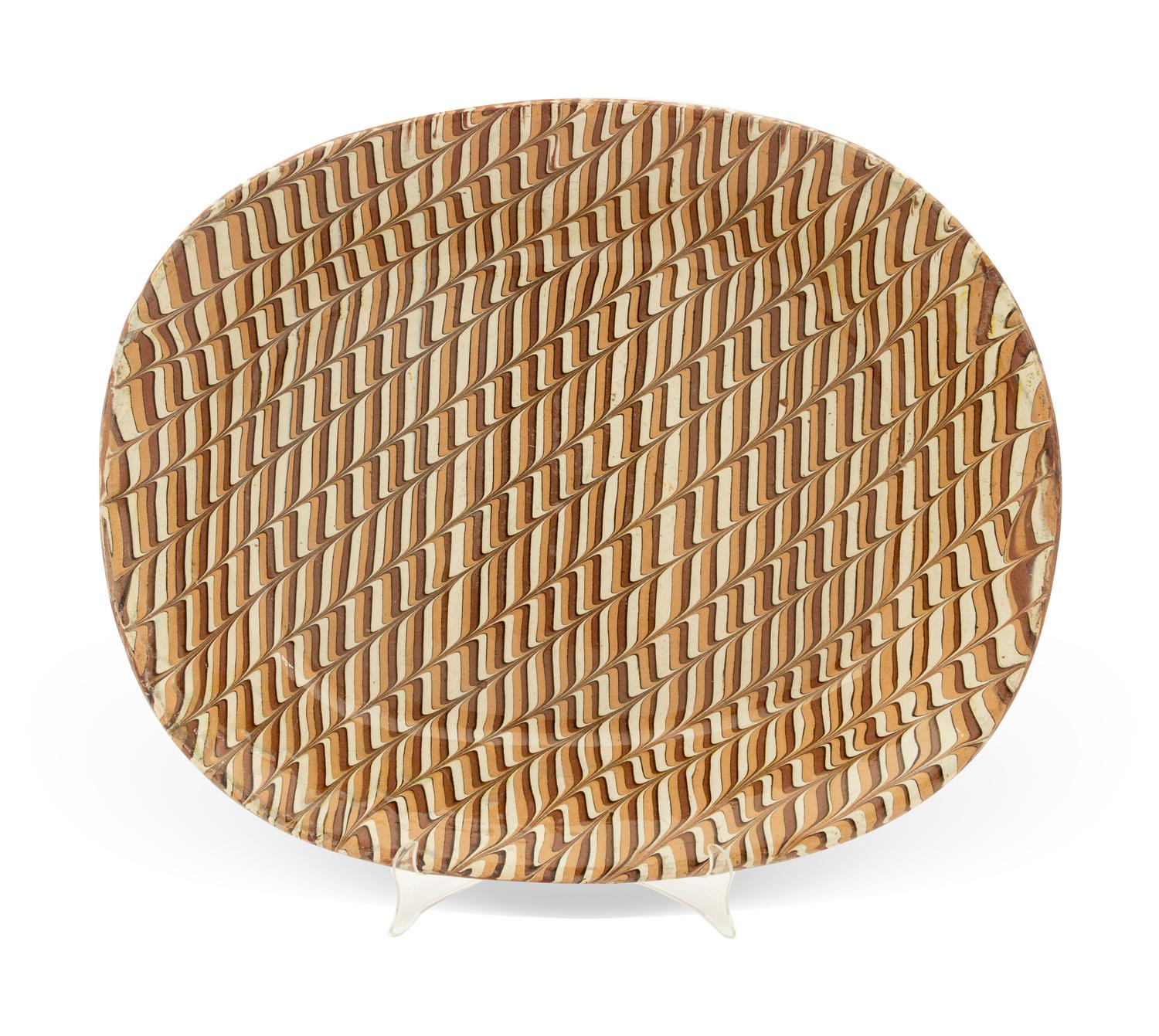 A Clarence Combed Slipware Meat Pie Dish
