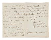 VAN BUREN, Martin (1782-1862). Autograph letter signed ("M. Van Buren"), as Vice President, to Stephen Camberling (ca 1790-1872). Washington, D.C., 9 March 1834.