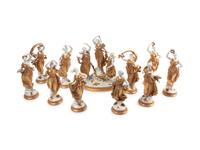 A Set of Eleven Volkstedt Porcelain Figures and Figural Groups