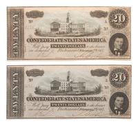[CIVIL WAR] -- [CURRENCY]. A group of 21 Confederate notes, comprising: