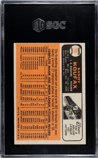A 1966 Topps Sandy Koufax Baseball Card No. 100 (SGC 7 NRMT)