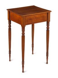 A Federal Turned and Inlaid Cherrywood Side Table