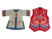 Two Chinese Embroidered Silk Articles
