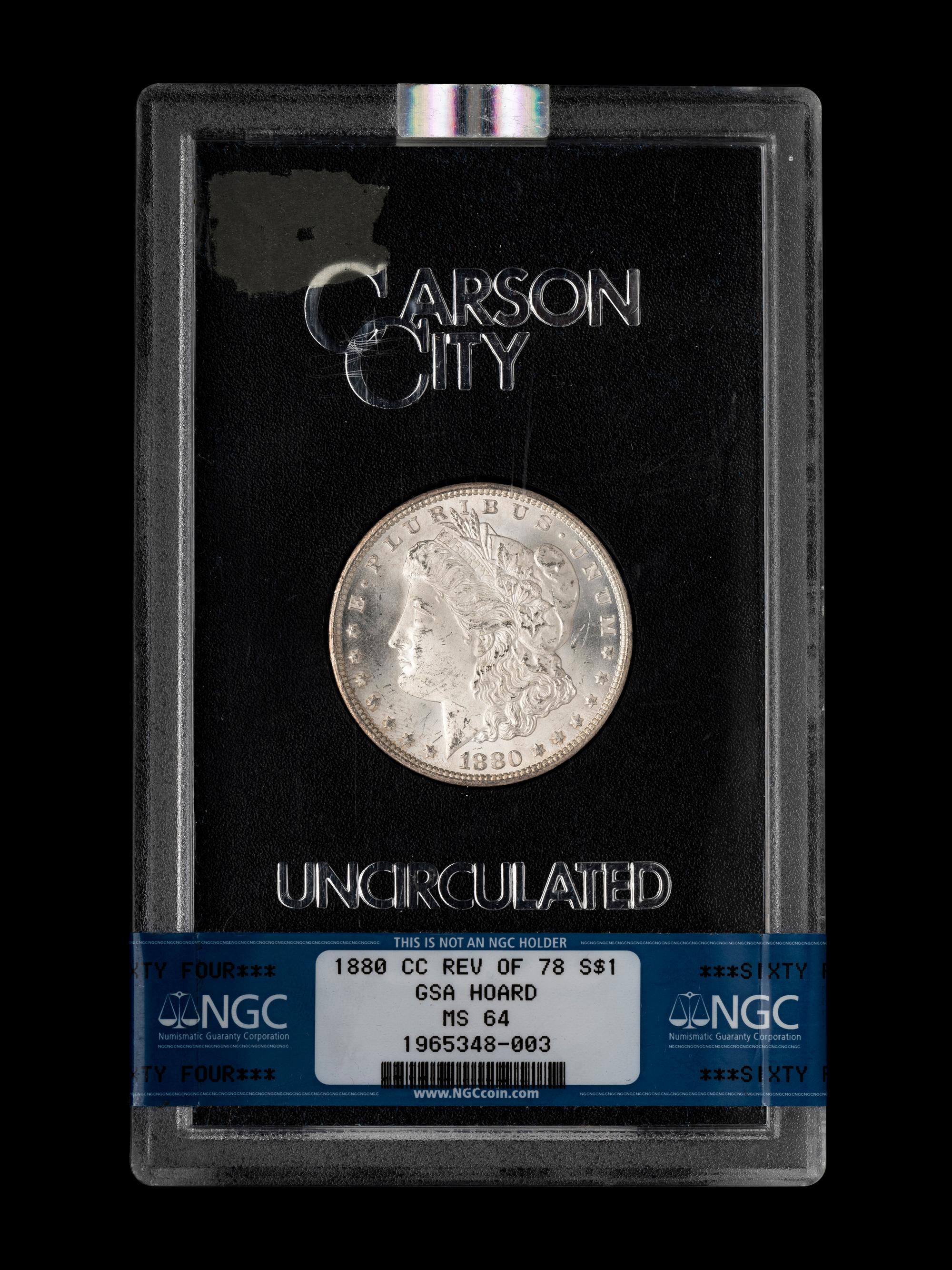 An 1880-CC GSA: Morgan $1 Coin (NGC MS64)