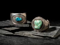 Navajo Silver and Turquoise Cuff Bracelets