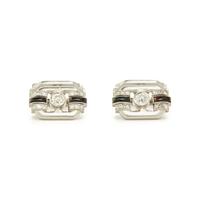 FRENCH, ART DECO, PLATINUM, DIAMOND AND ONYX CUFFLINKS