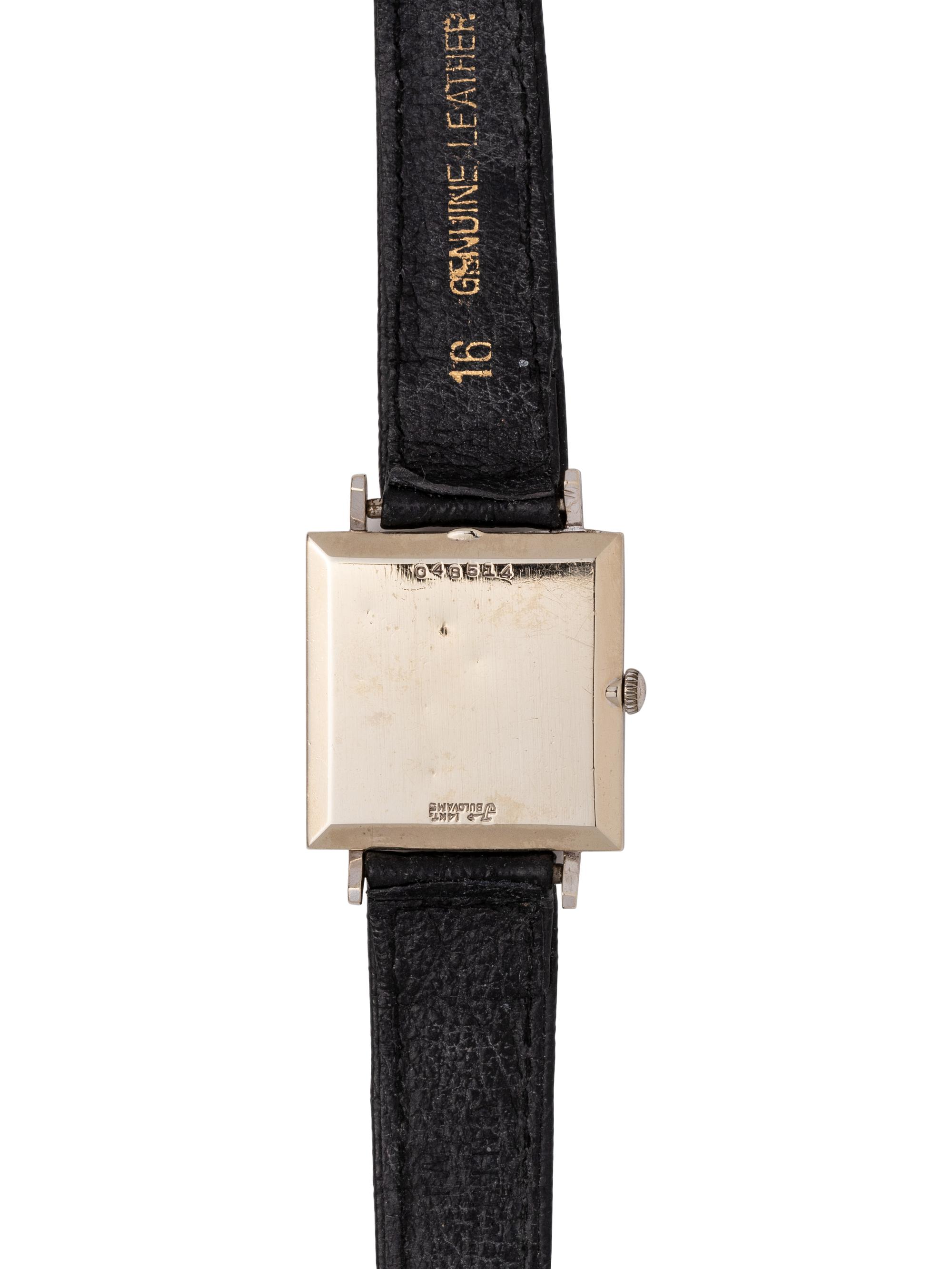 BULOVA, 14K WHITE GOLD AND DIAMOND WRISTWATCH