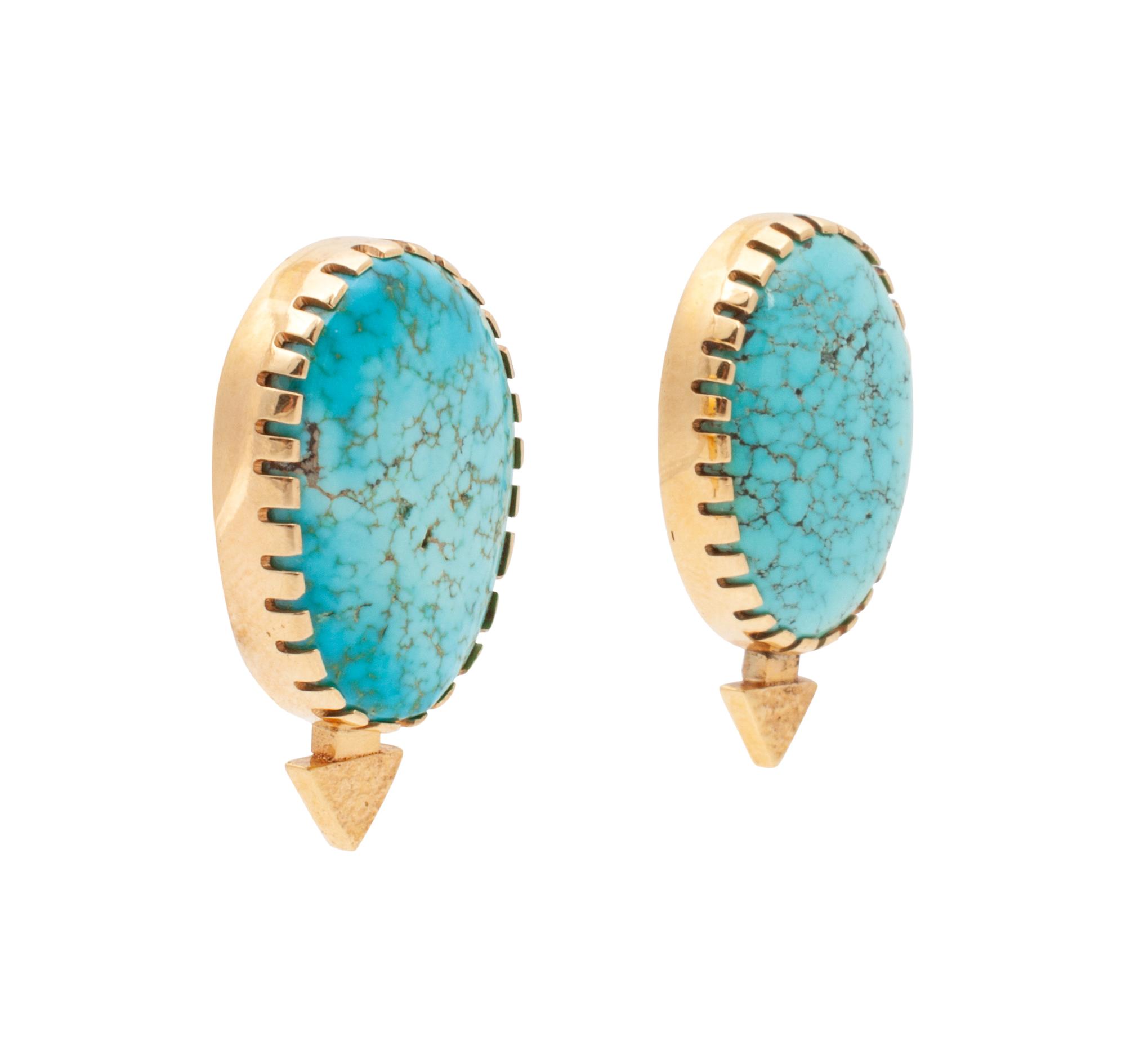18k Gold and Turquoise Earrings