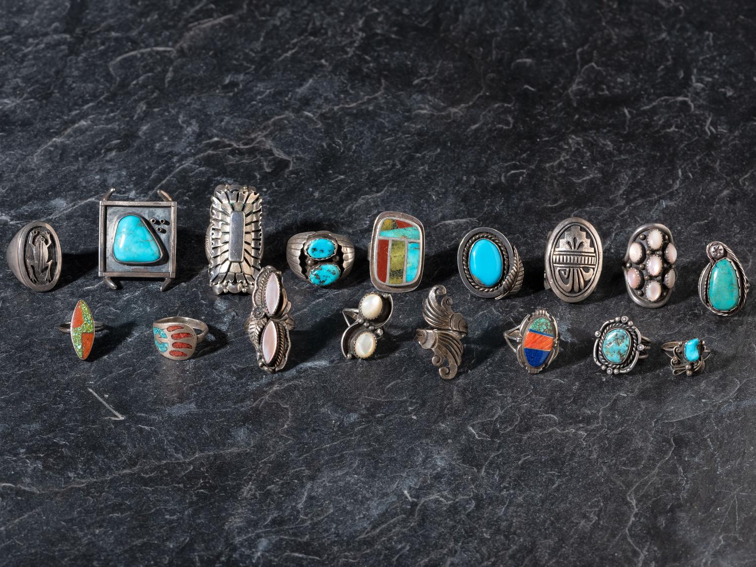 An Assortment of Navajo and Hopi Silver Rings