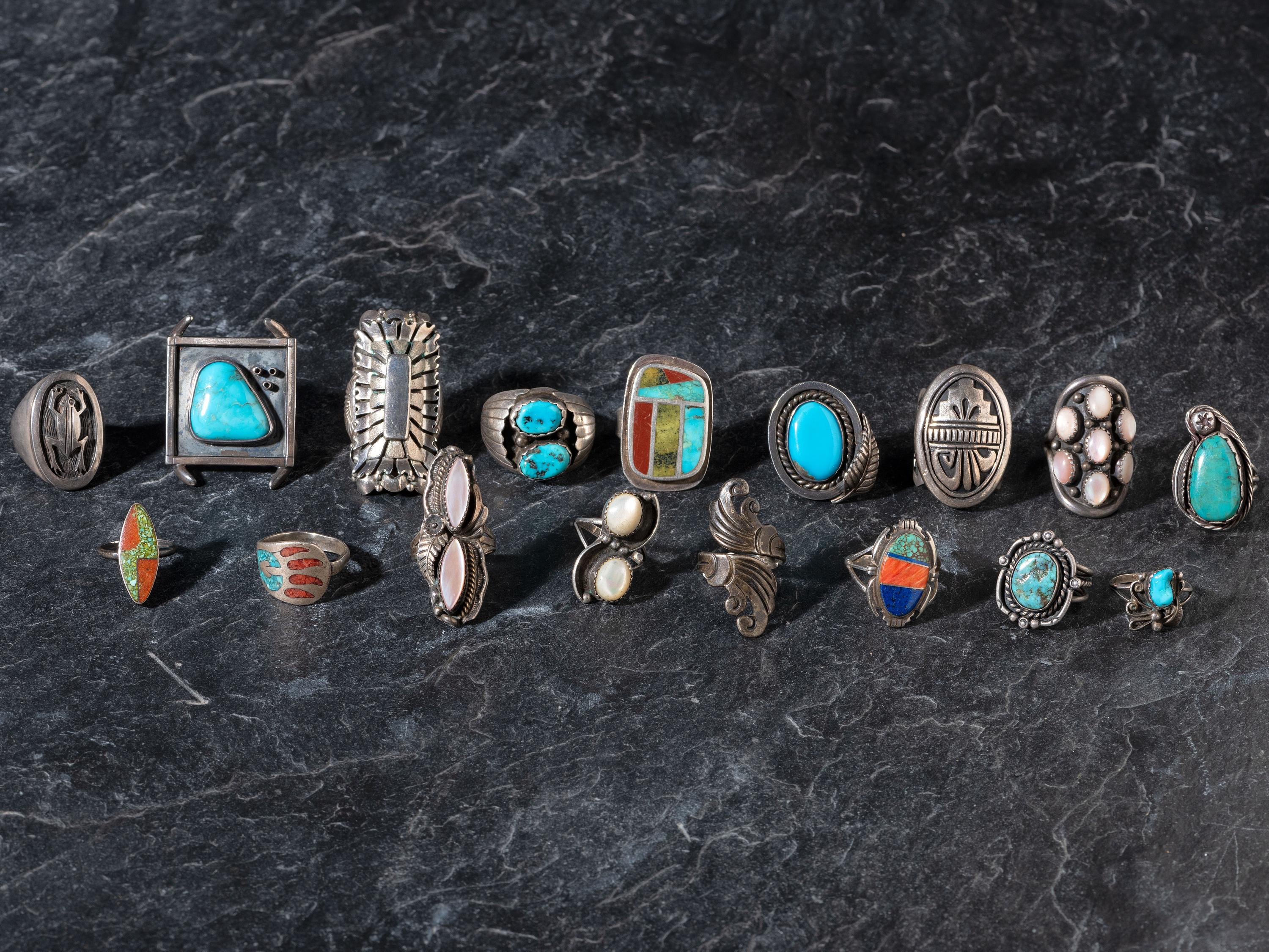 An Assortment of Navajo and Hopi Silver Rings