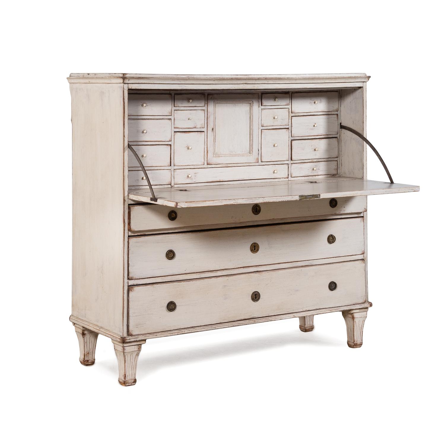A Gustavian Painted Secretary
