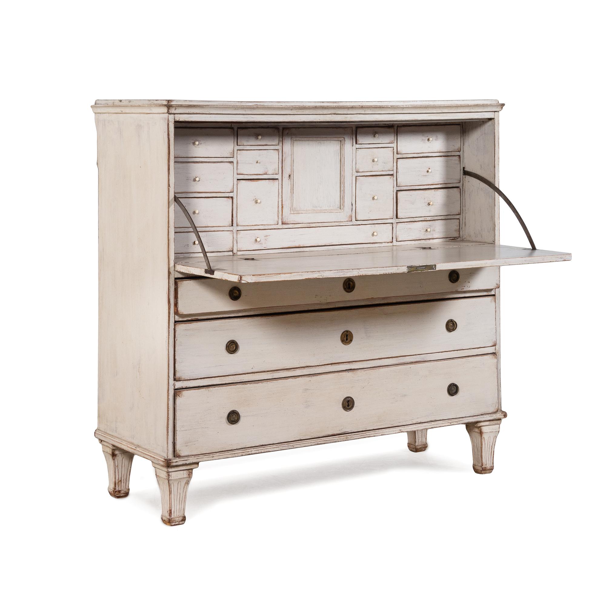 A Gustavian Painted Secretary