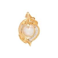 CULTURED PEARL AND DIAMOND PENDANT