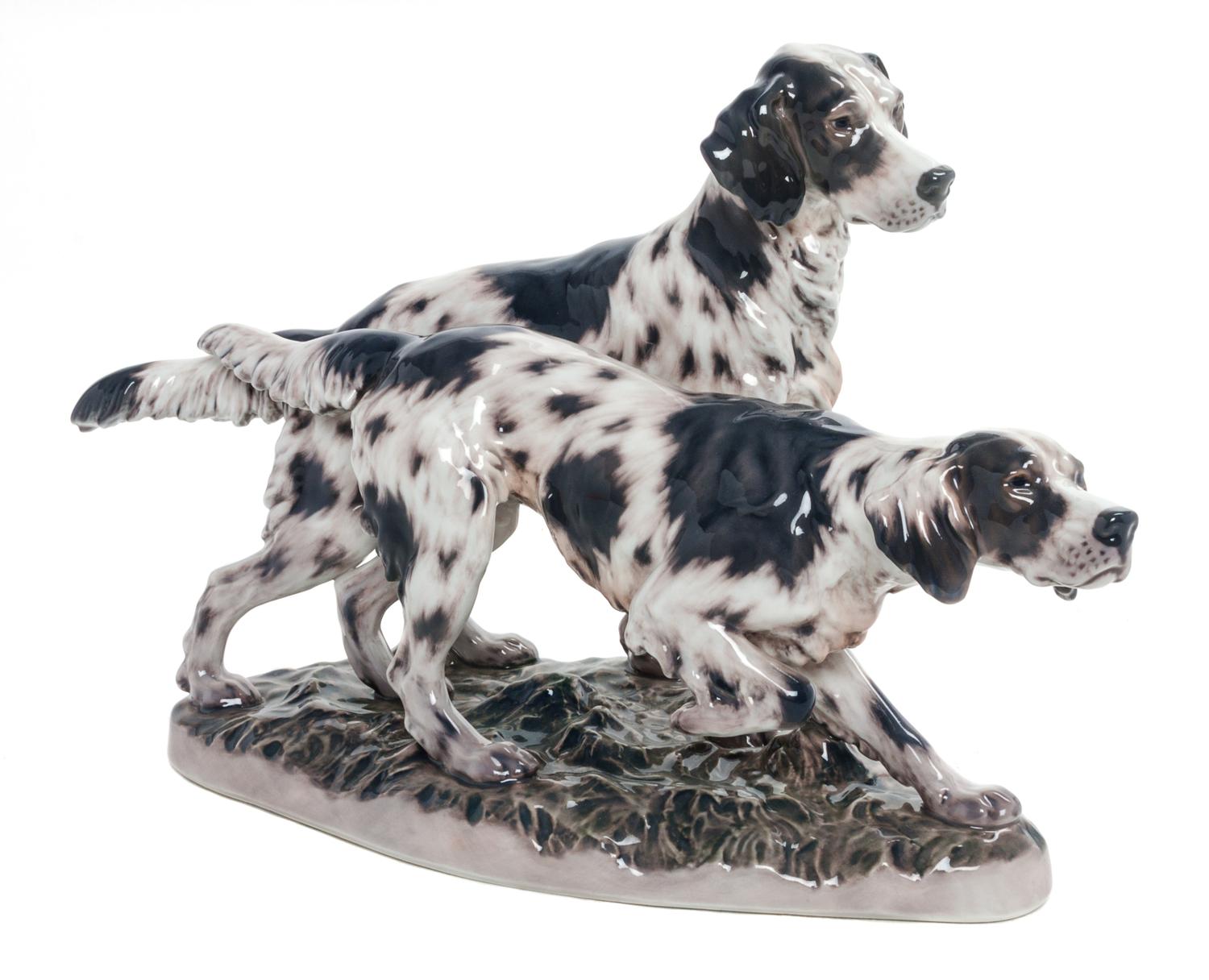 Two Dahl Jensen Copenhagen Porcelain Figural Groups Width of wider 15 1/2 inches. — 20TH CENTURY