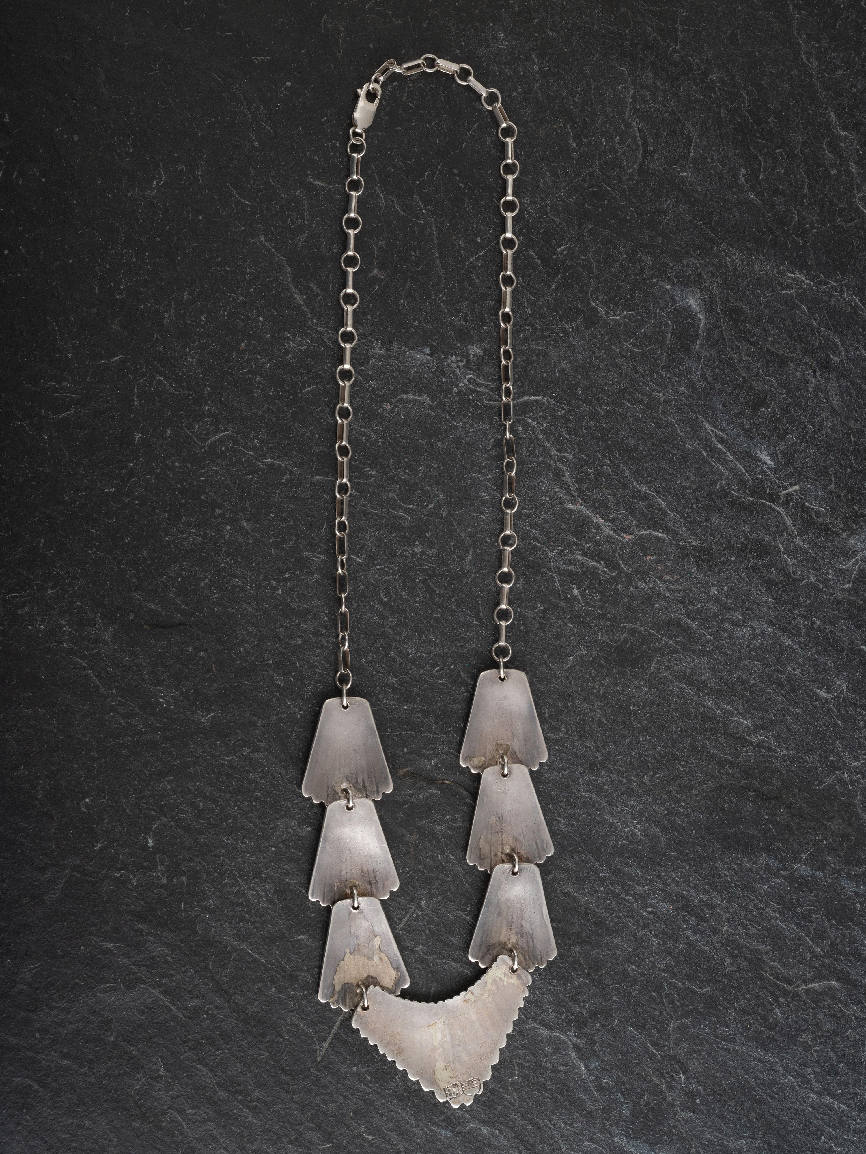 Sterling Silver Necklace, Cuff Bracelet, and Ring