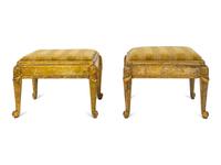 A Pair of Art Deco Giltwood Tabourets