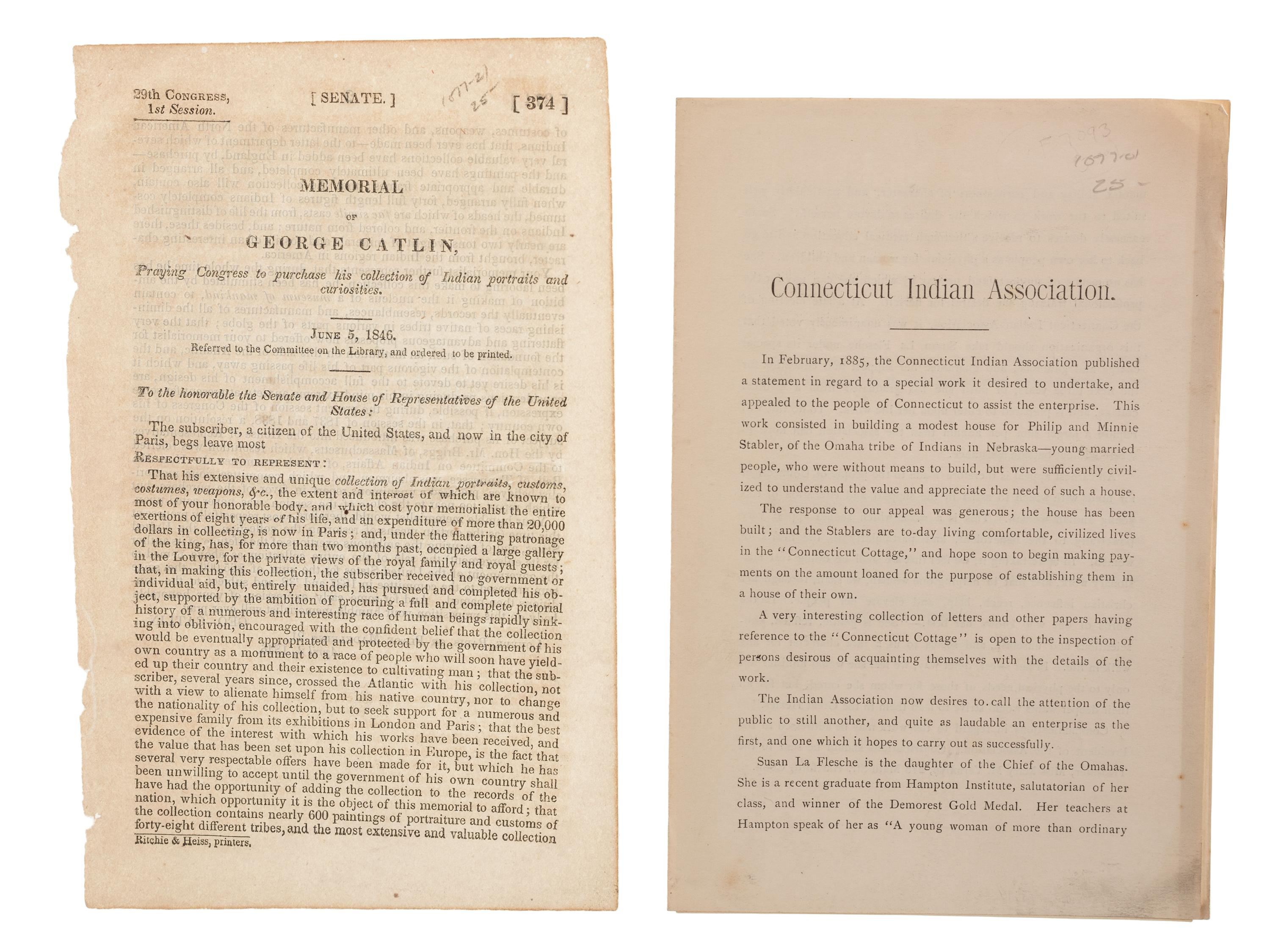 [NATIVE AMERICANS]. A group of 6 items related to Congress and the various states involvement with Native American affairs.