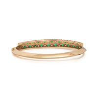 YELLOW GOLD, DIAMOND AND EMERALD BANGLE BRACELET