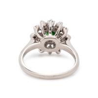 TSAVORITE GARNET AND DIAMOND RING