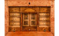 A Biedermeier Karelian Birch Fall-Front Secretary
