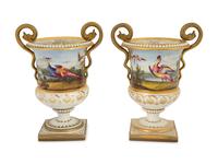 A Pair of English Porcelain Spill Vases