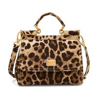 Dolce & Gabbana, Medium Sicily Bag in Leopard-Print Canvas