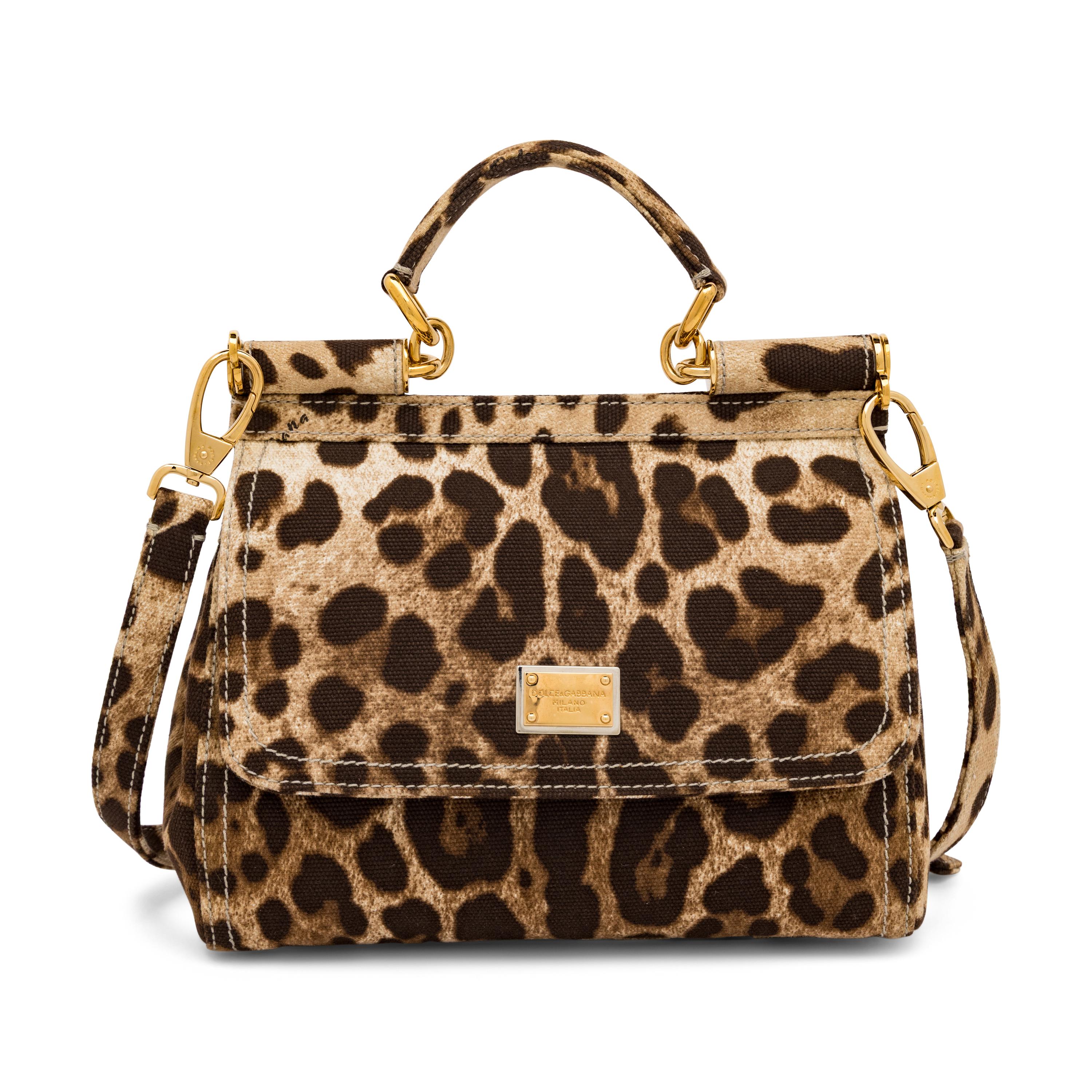 Dolce & Gabbana, Medium Sicily Bag in Leopard-Print Canvas