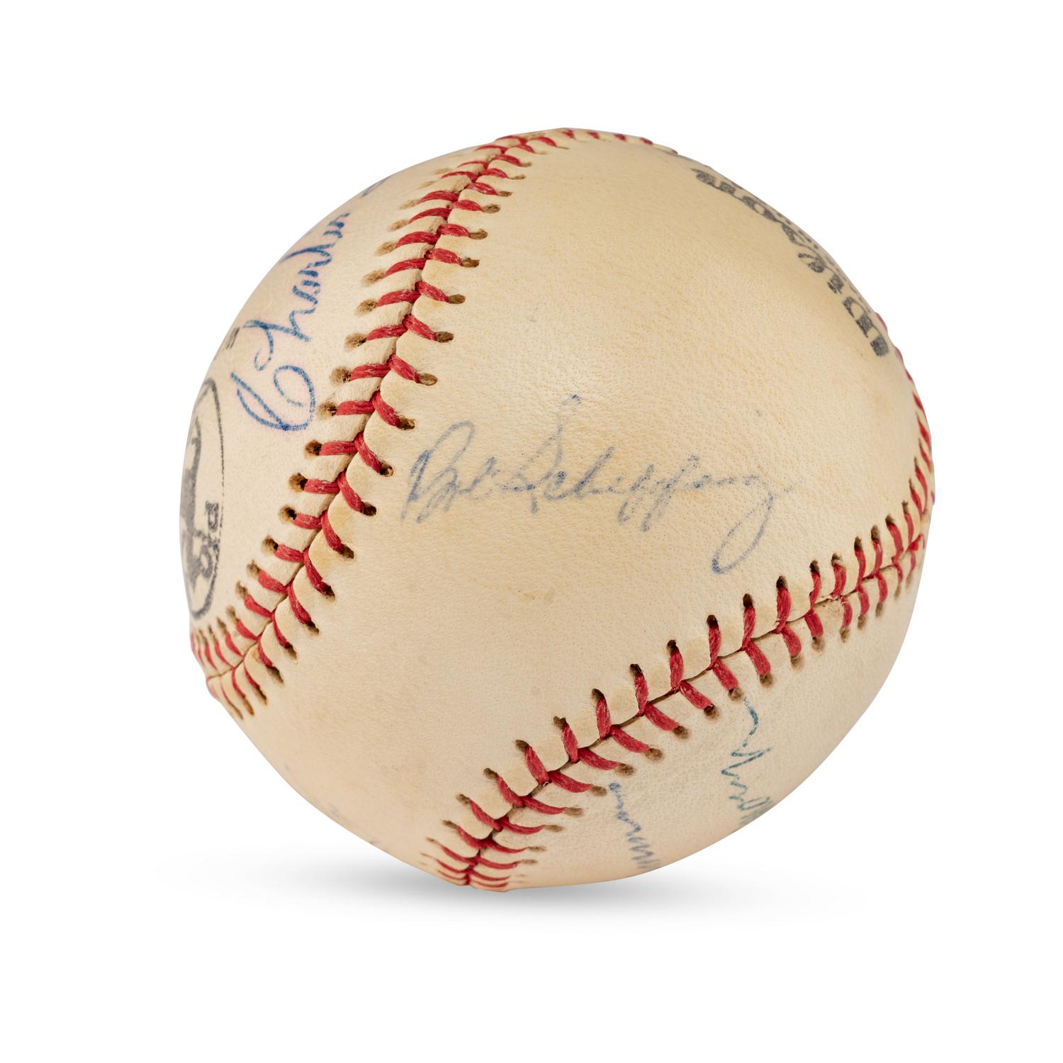 A 1943 Multi Signed Autograph Baseball Featuring Rogers Hornsby and Charlie Grimm (Beckett Authentication Services Letter of Authenticity)