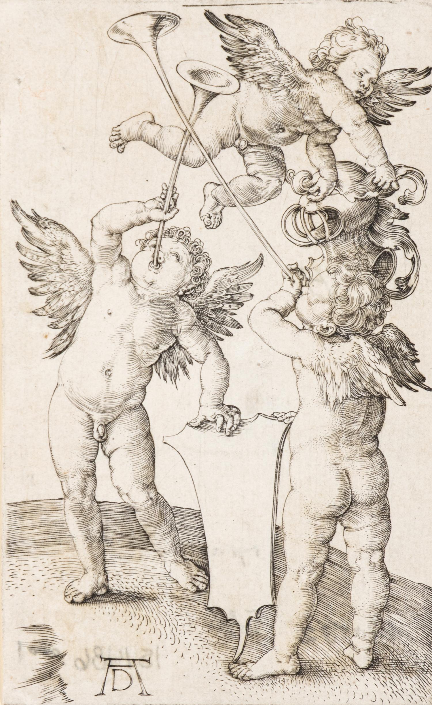 Three Putti With Shield and Helme t, ca. 1500