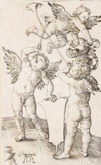 Three Putti With Shield and Helme t, ca. 1500