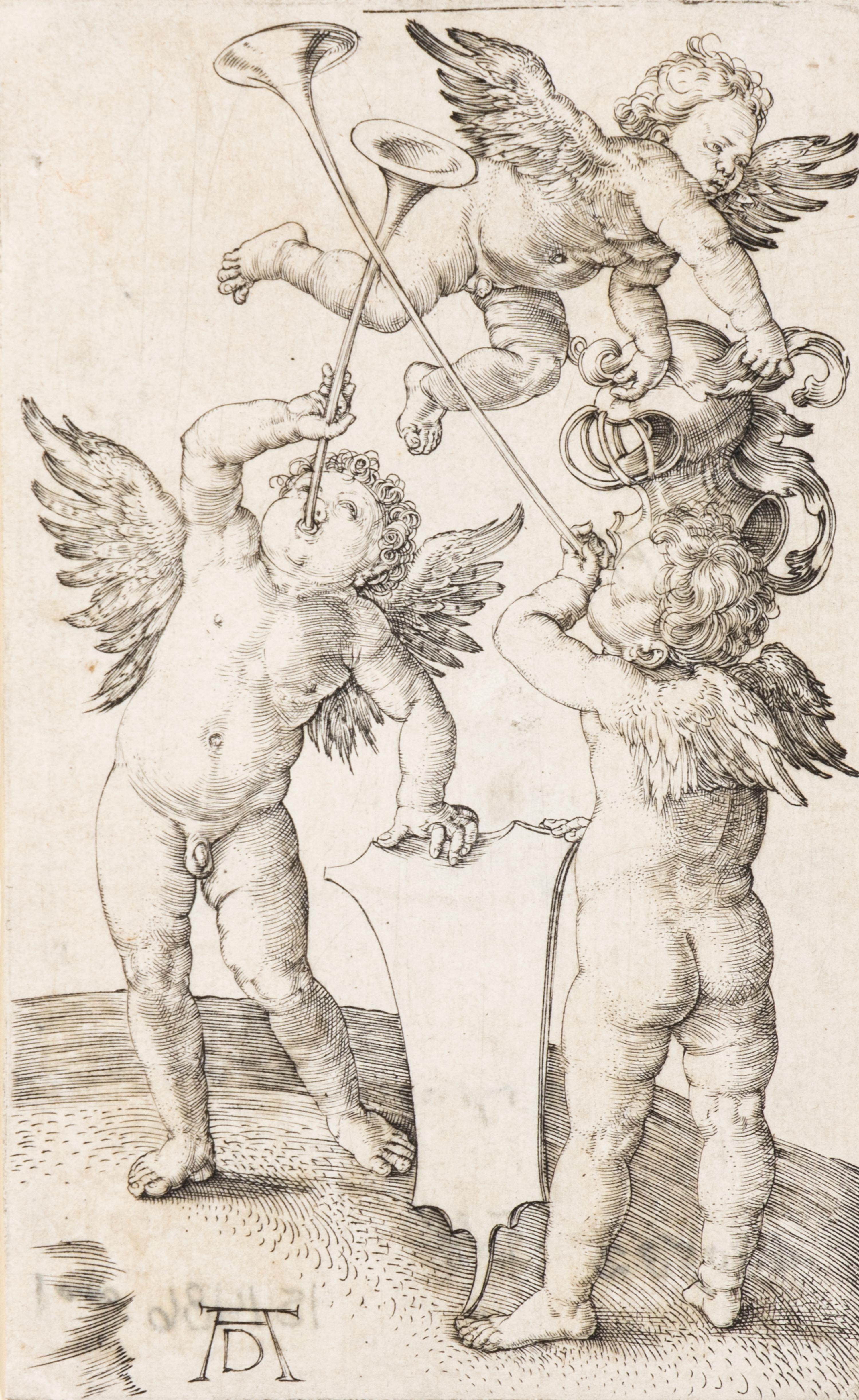 Three Putti With Shield and Helme t, ca. 1500