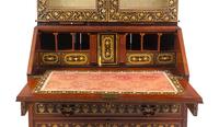 An Anglo-Indian Ivory-Inlaid Indian Rosewood Secretary Bookcase