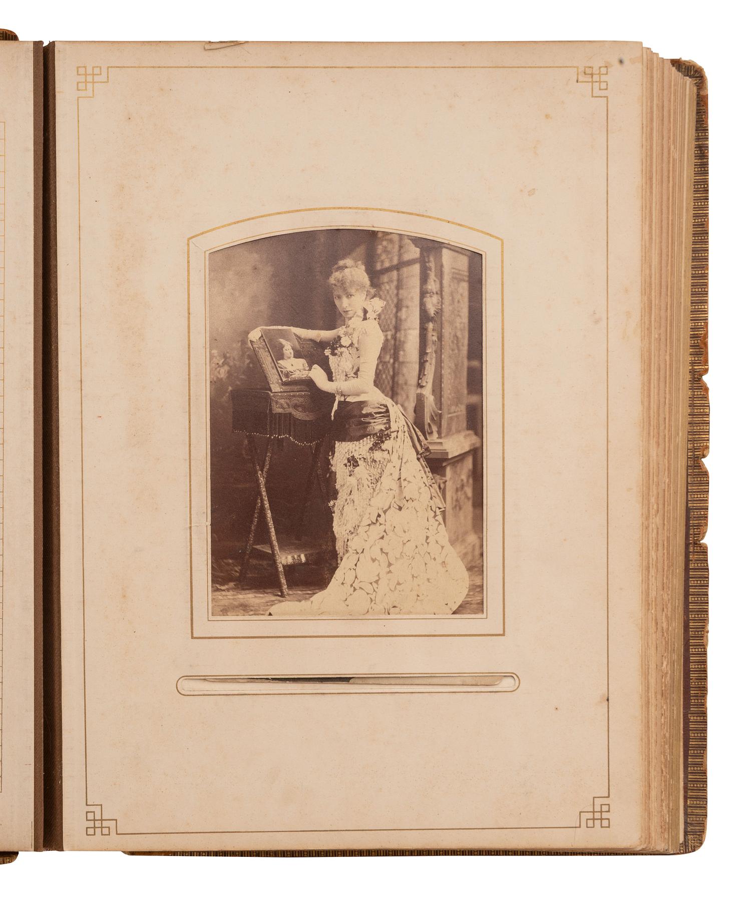 [THEATER]. Photo album containing portraits of stage performers, incl. Edwin Booth.