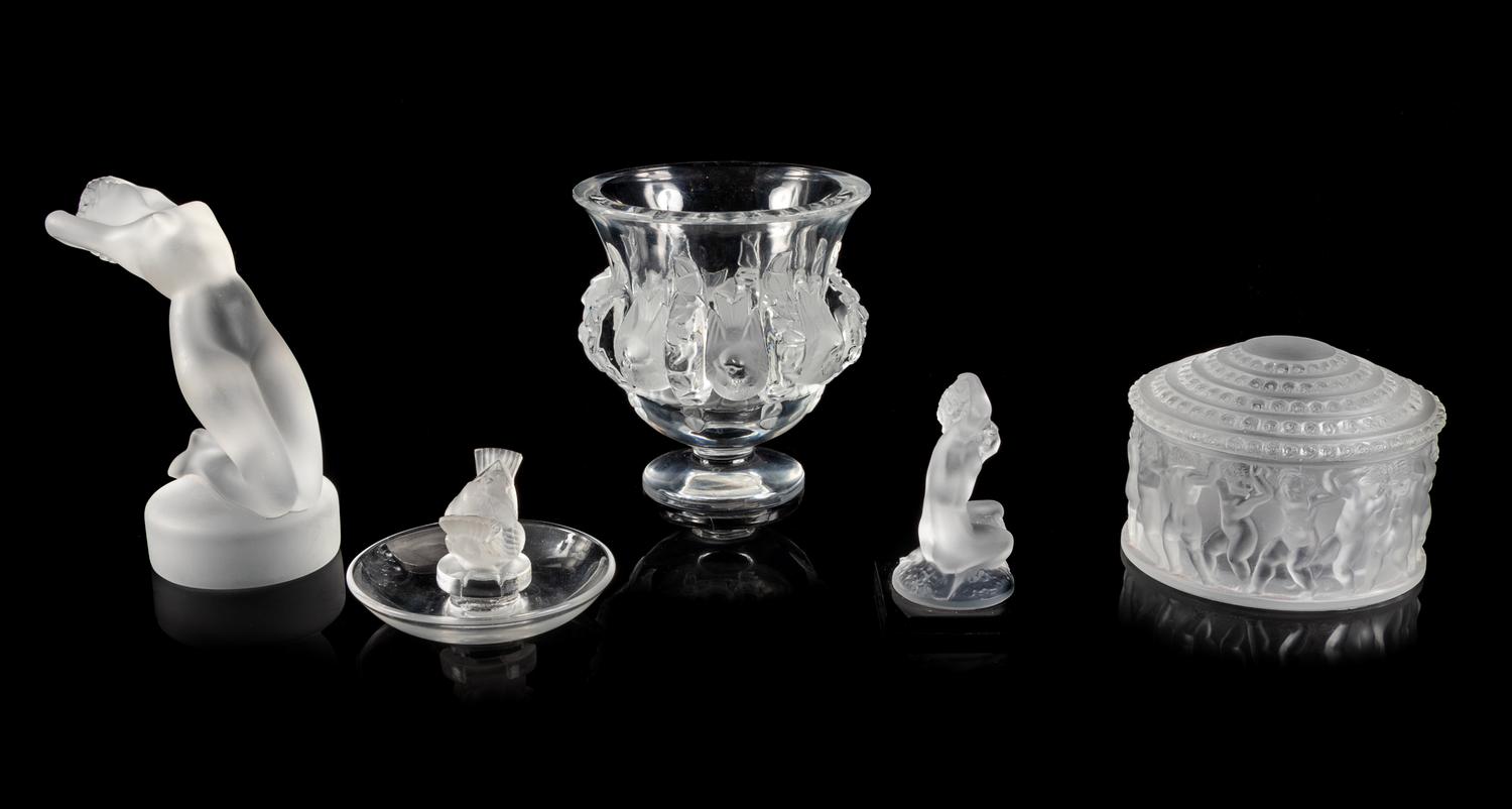 A Group of Frosted Glass Articles