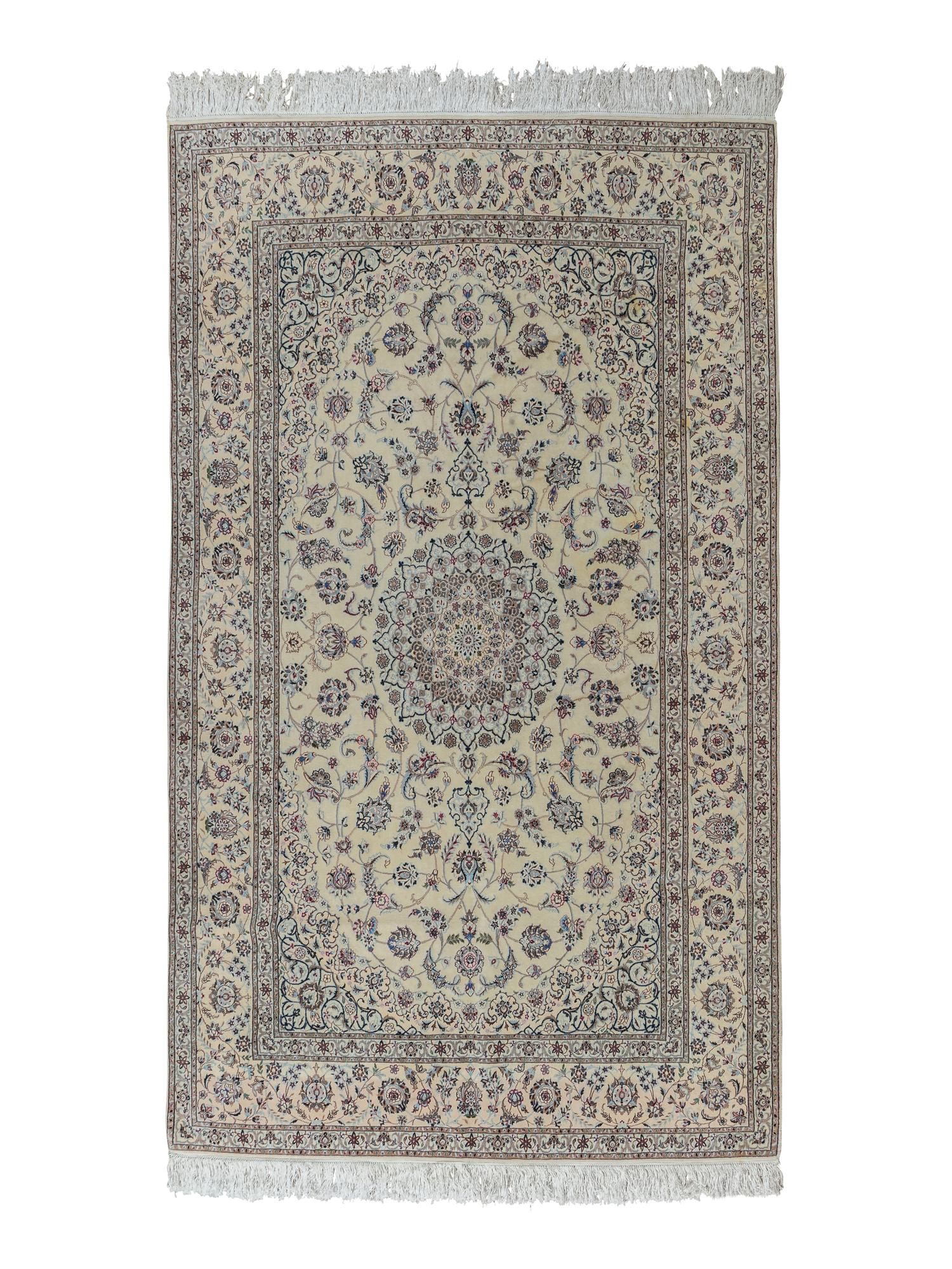 A Nain Silk and Wool Blend Rug