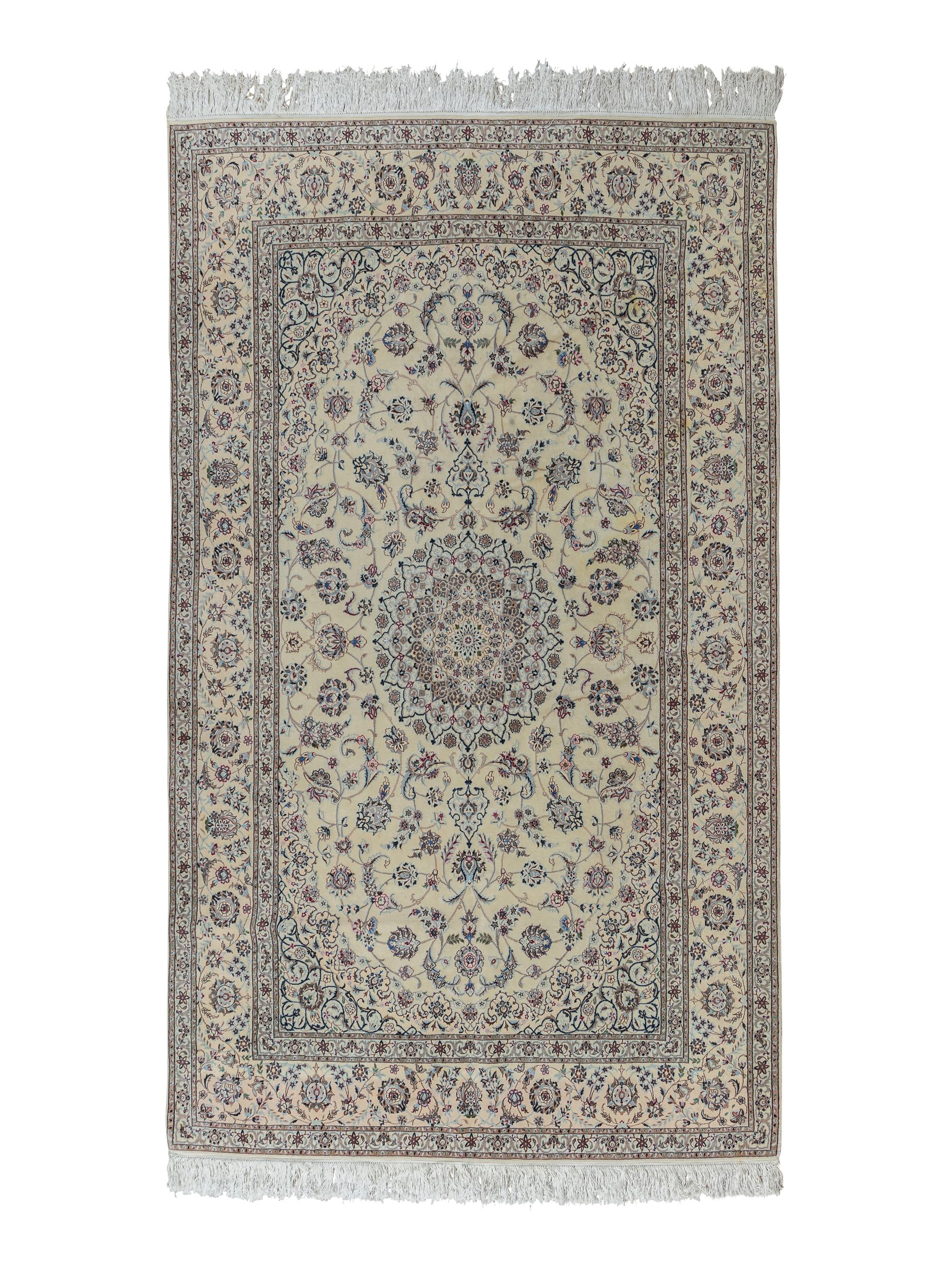 A Nain Silk and Wool Blend Rug