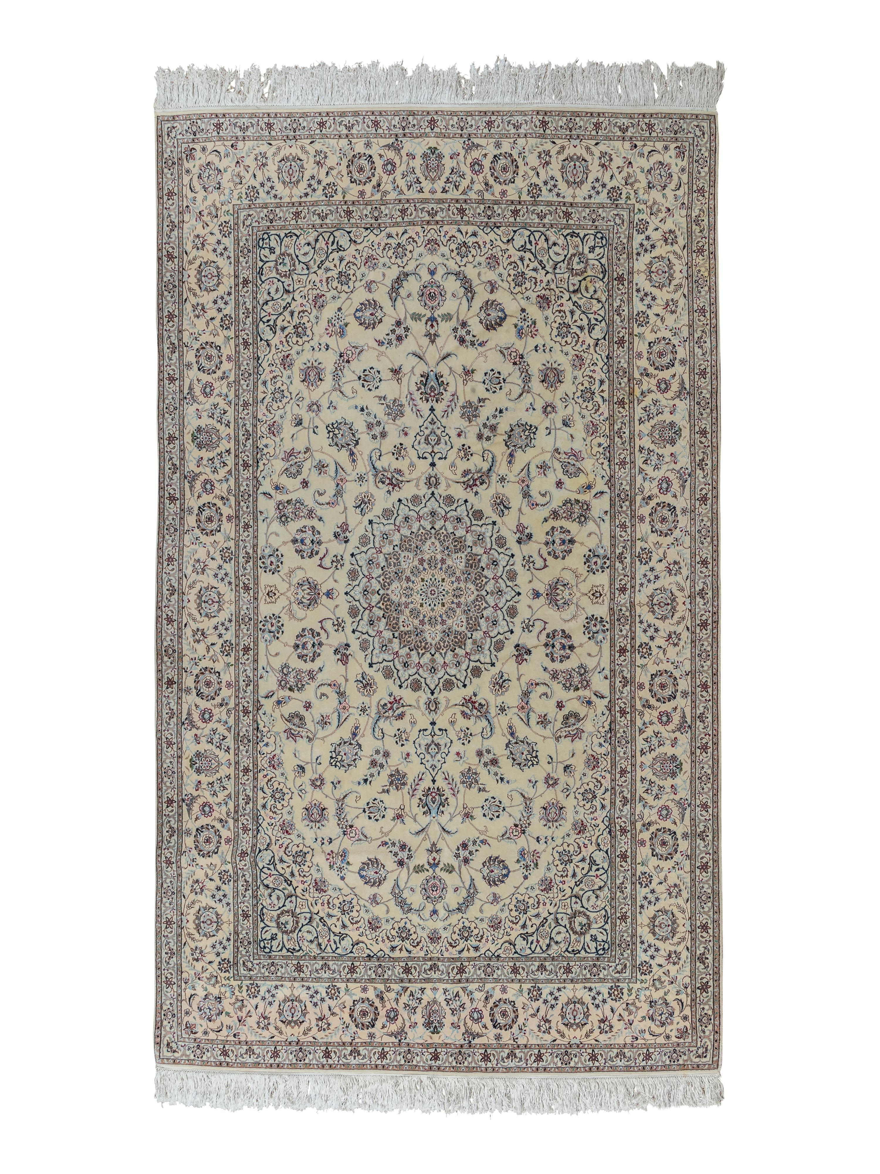 A Nain Silk and Wool Blend Rug