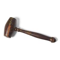 A Commemorative Benevolent and Protective Order of Elks Carved and Painted Wood Gavel for M.J. McQuade of Utica, New York