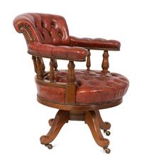 A George III Style Walnut Swivel Desk Chair — EARLY 19TH CENTURY